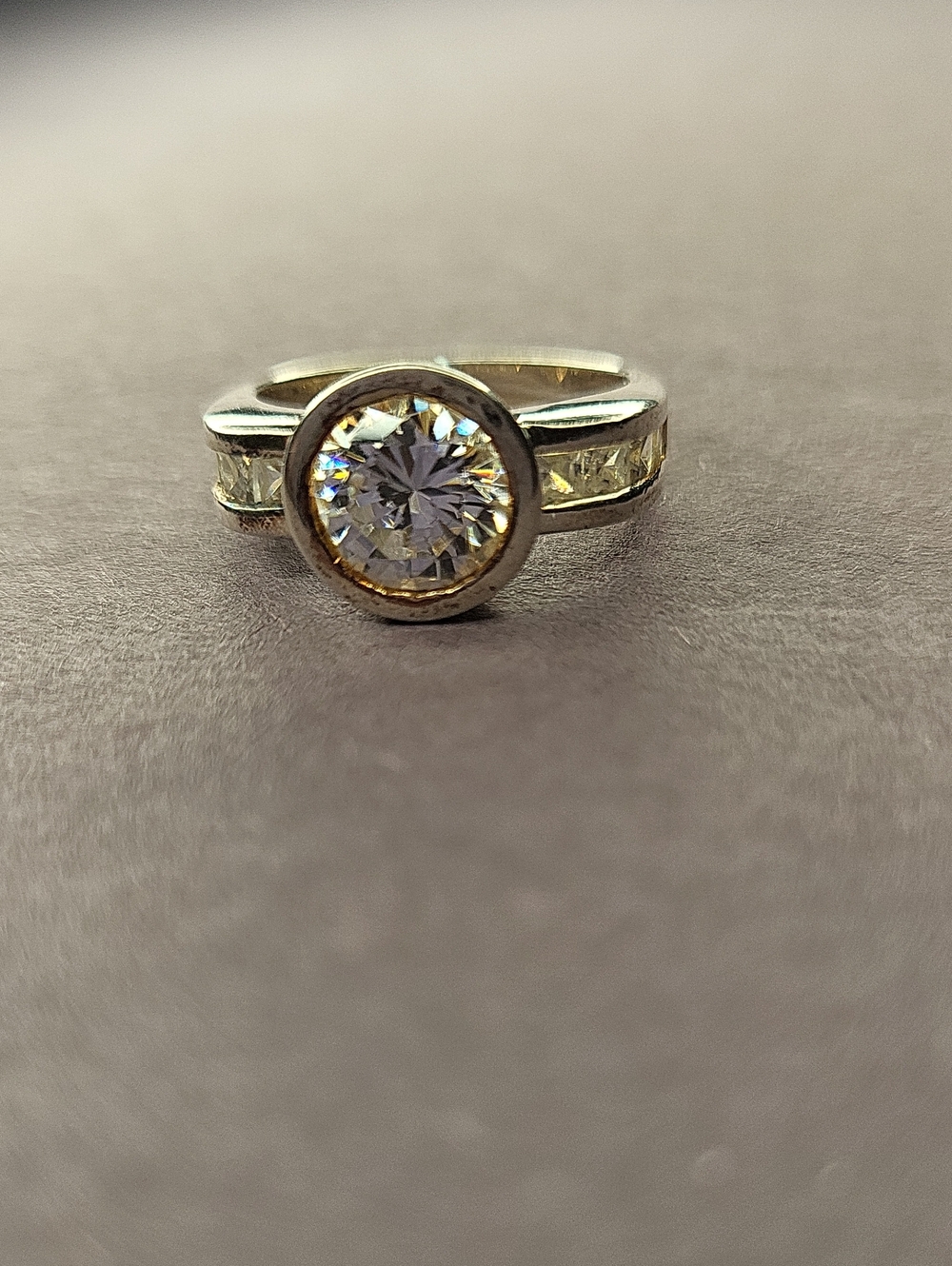 TC Two-Tone Gold and Silver Round Solitaire Ring